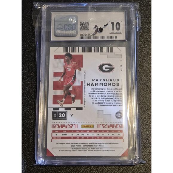 2020 Panini Contenders Draft Picks #110 Rayshaun Hammonds Game Ticket Red CSG 9 - Picture 2 of 2